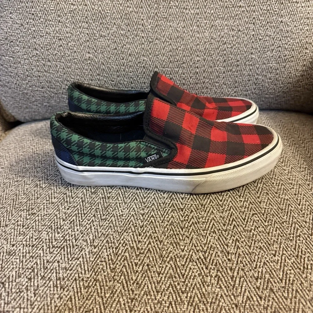 Vans Unisex Classic Multicolor Plaid Buffalo‎ Sneakers size Men's 5 Women's 6.5